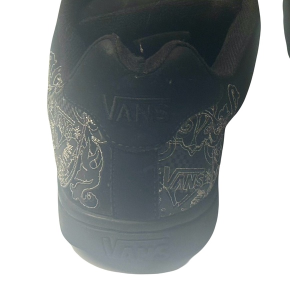 Vans Excellent Condition Black Silver Detailing Leather Upper Women’s Size 9 - Picture 10 of 13